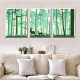 Painting by Numbers Triptych Deer in The forest